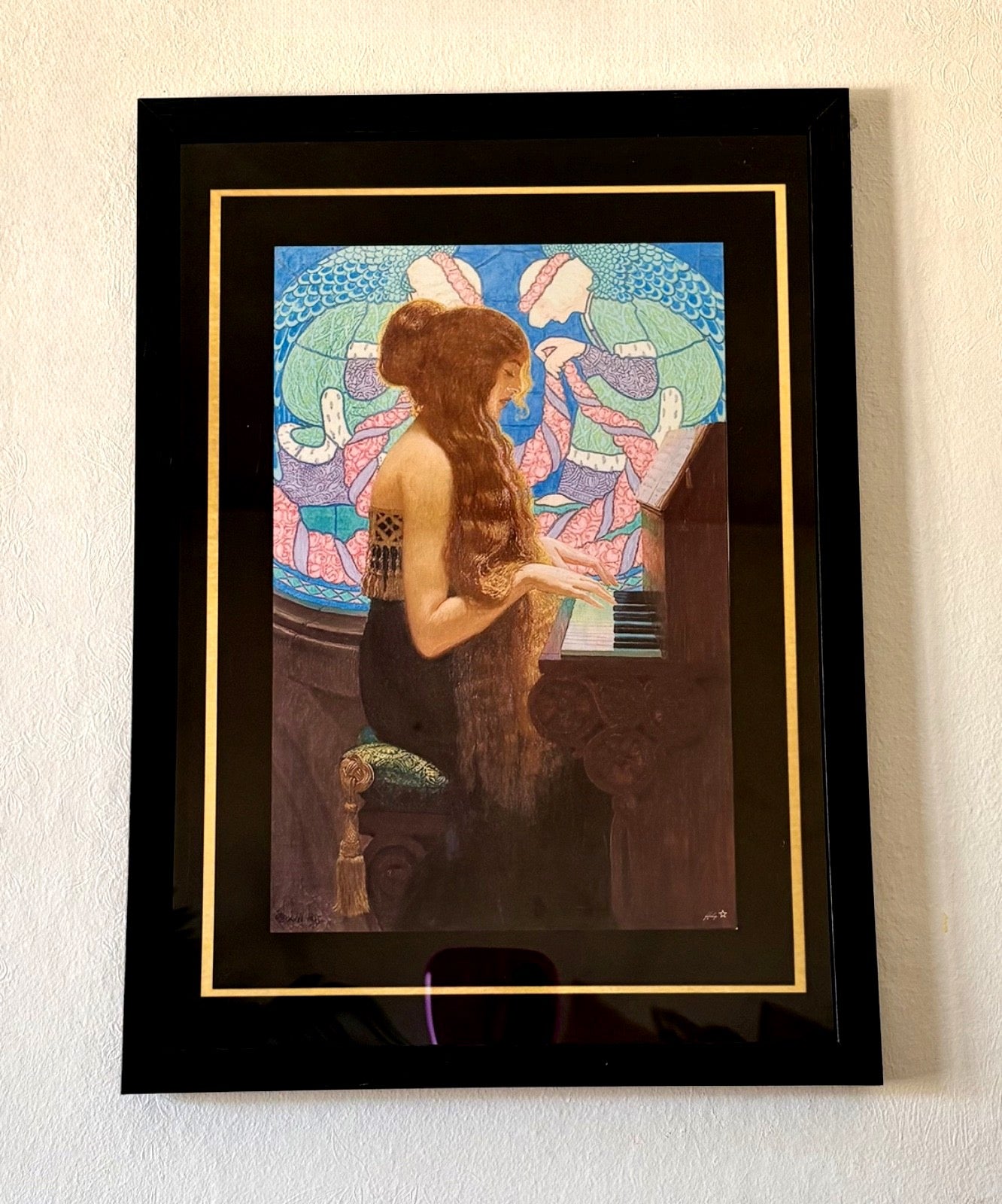 Edward Okuń Sacred Music 1915 — Black & Gold Framed Print