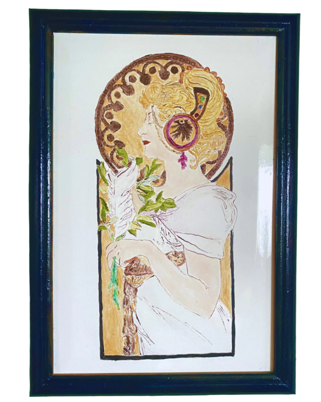 Art Nouveau Antique Art Print - Framed