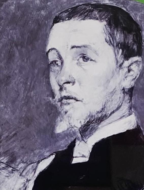 Toulouse Lautrec Portrait Print, Monochrome Polka Dot Art, Quirky Gallery Wall Decor A4