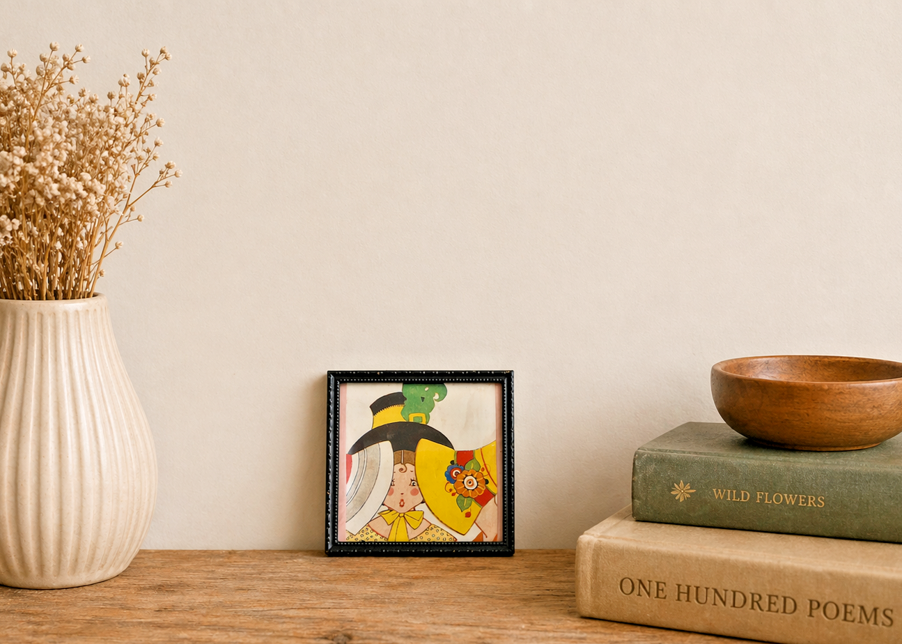 Small Framed Art Print | Vintage Style Drawing | Gallery Wall Decor Shelf