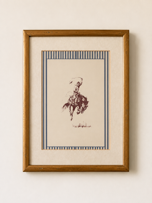 Vintage Framed Western Print