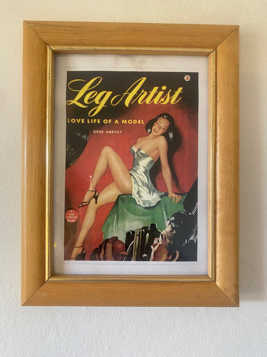 Small Framed Retro Pin-Up Poster | Vintage Book Cover Art