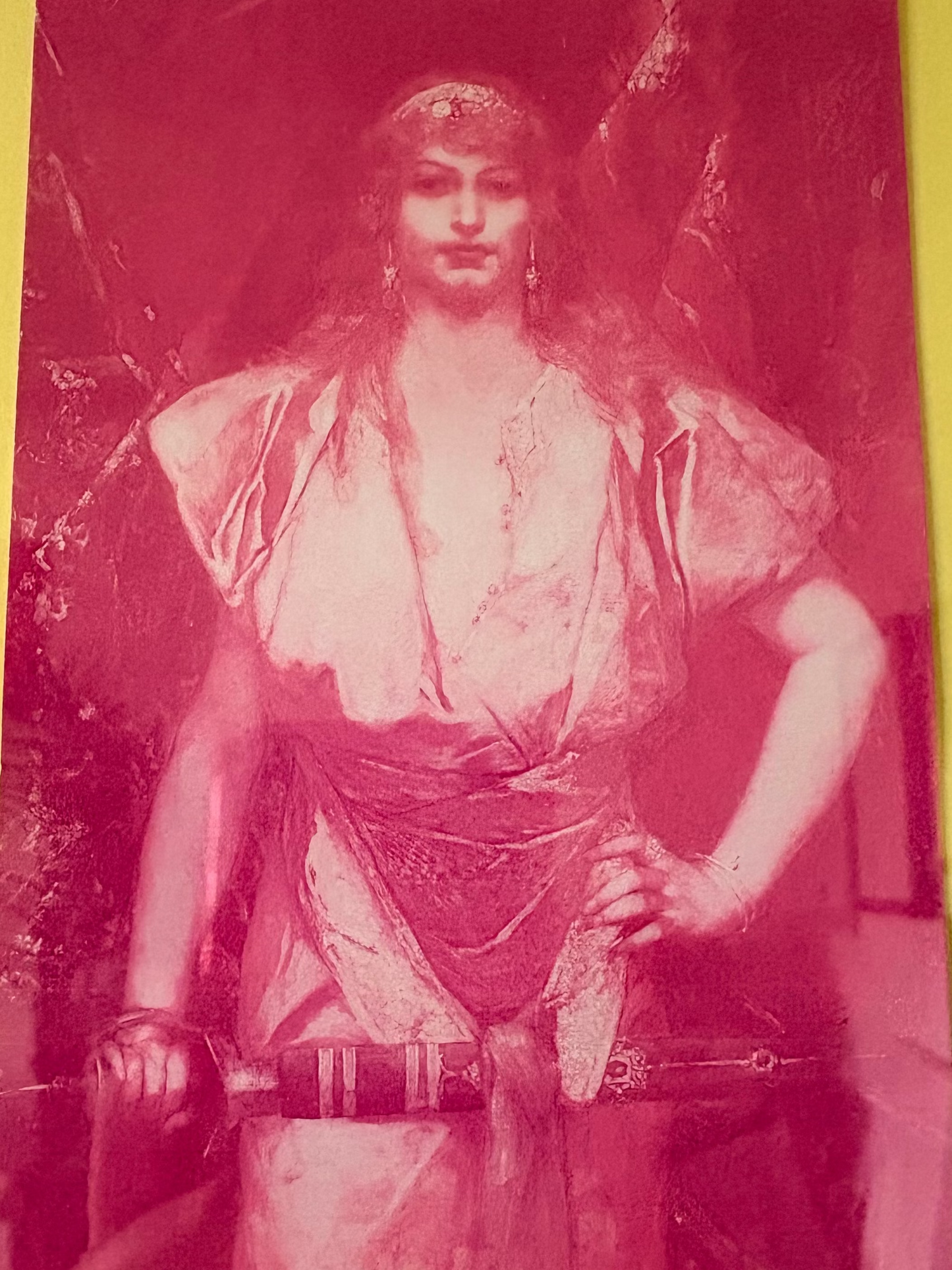 Female Warrior in Pink | Vintage-Inspired Framed Artwork