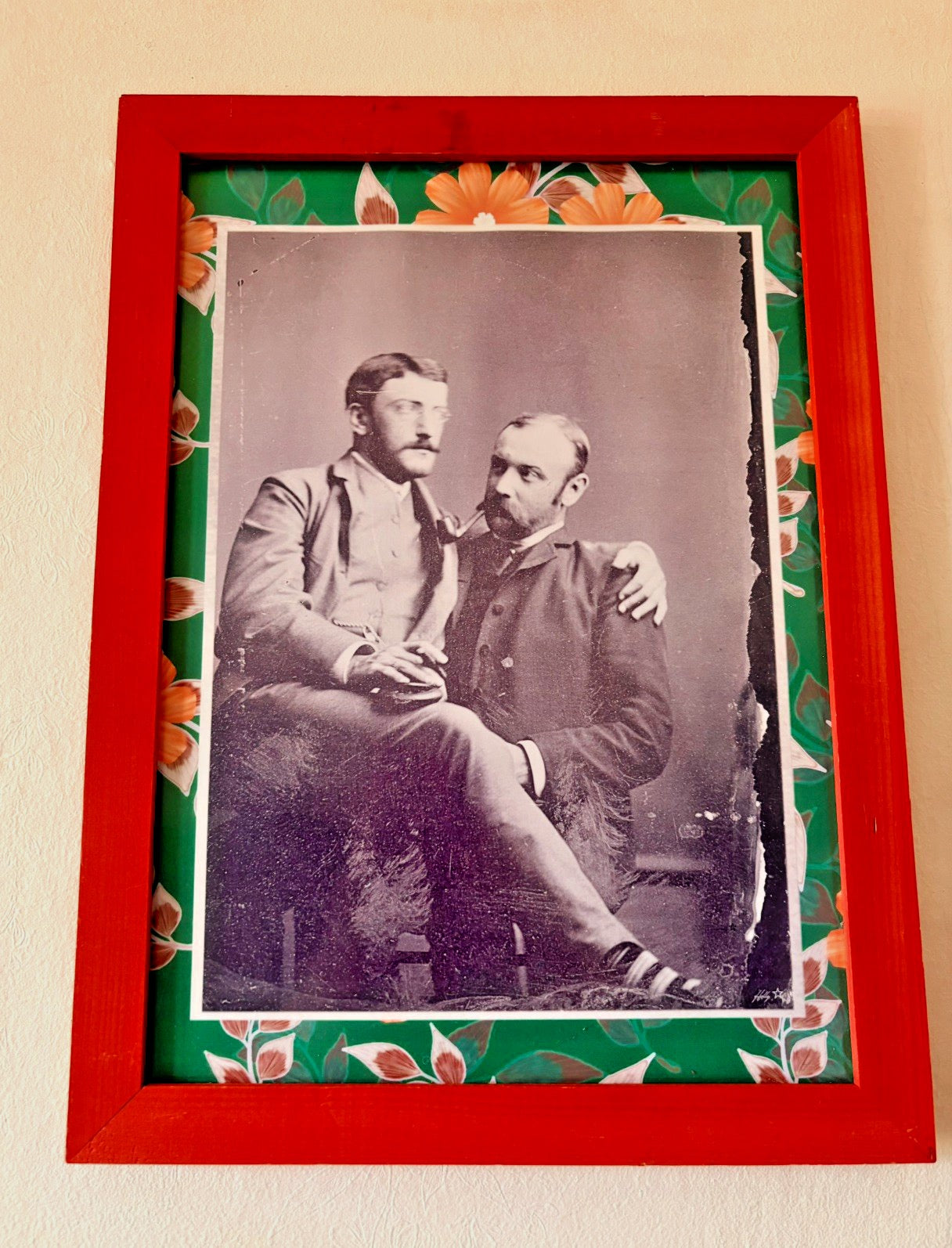 Victorian Tintype — Two Men in Red Frame