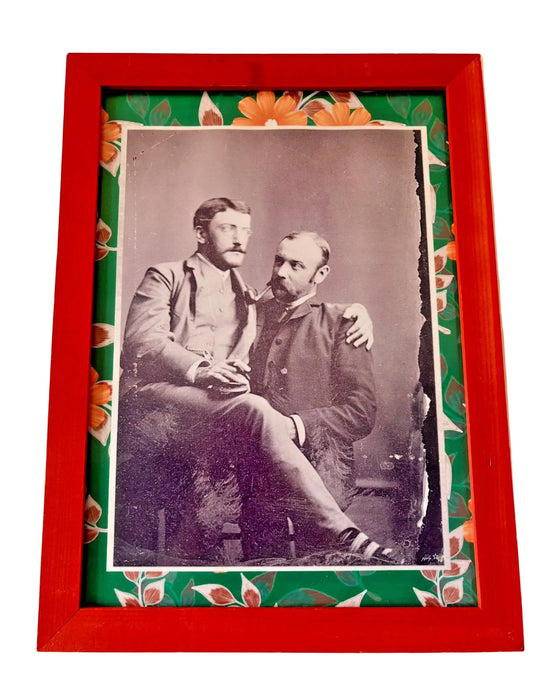 Victorian Tintype — Two Men in Red Frame