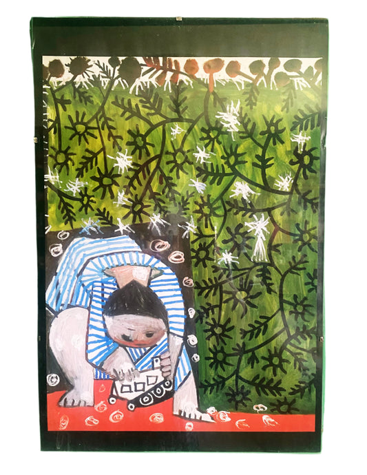Whimsical Folk Art Style | Framed Print, Bold Colour | Rare Find