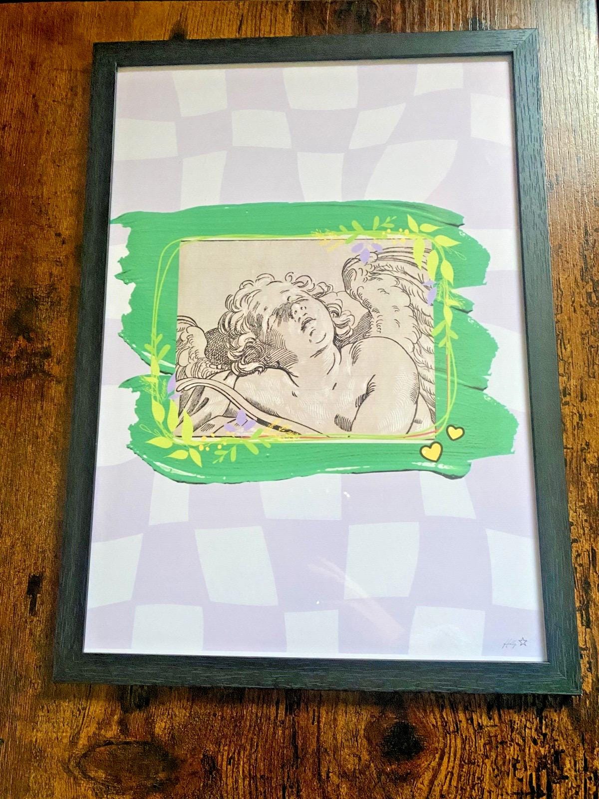 Sleeping Cupid Art Print | Bartolomeo Coriolano | Digitally Restored | Bold Colour | Framed A4