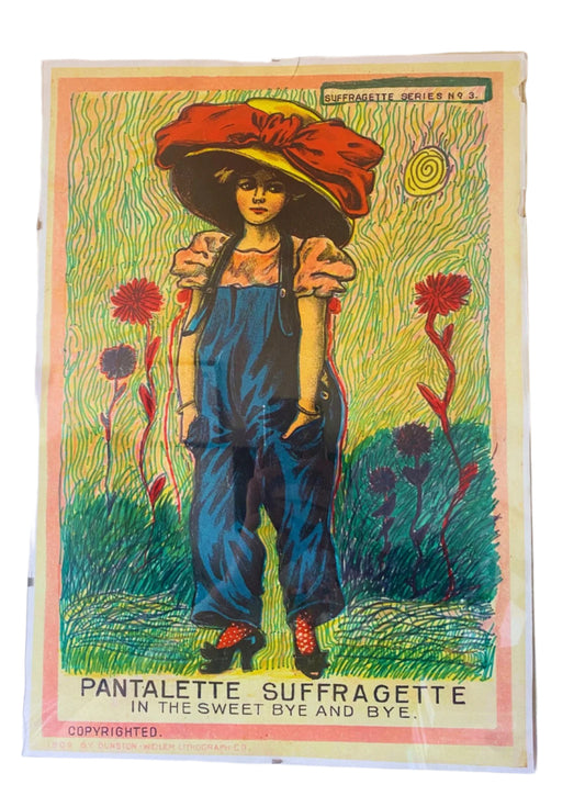 Charming Altered Suffragette Poster – Vintage Reproduction with Doodles